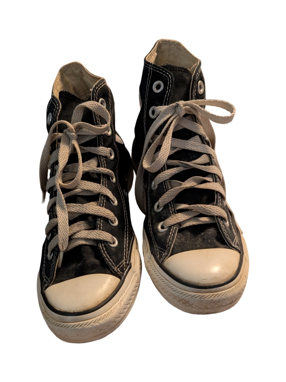Converse High Top Black Sneakers Runners Shoes White Rubber Toe Men's 5.5 Unisex